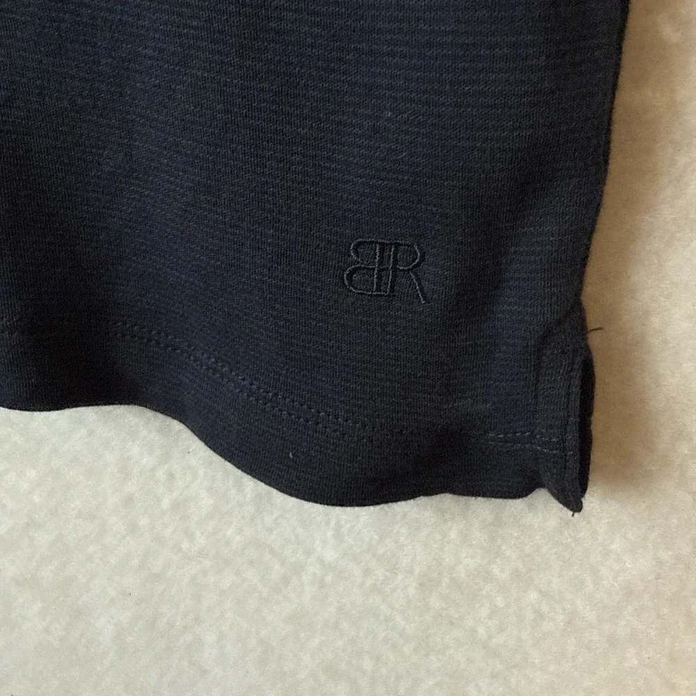 Banana Republic Luxe Touch Performance Tee T Shirt L Blue Mini Stripe Cotton